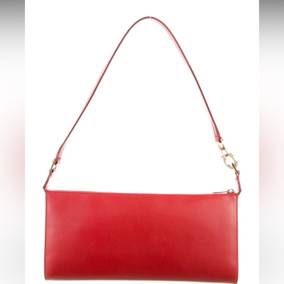 SALVATORE FERRAGAMO Red Leather Shoulder Bag / Purse - Picture 3 of 6